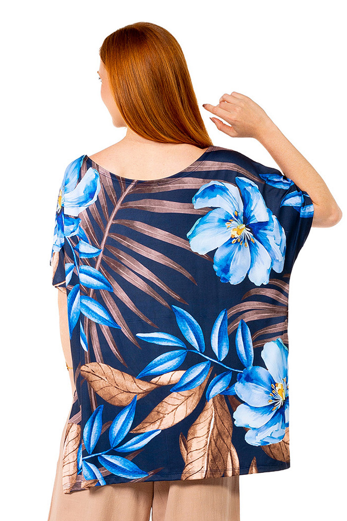 Blusa Conceito Arara Tons Azul e Marrom