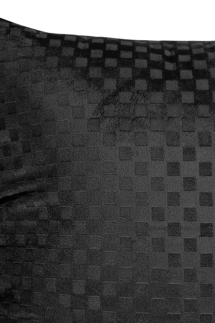 Capa de Almofada Veludo Liso Texturizada Xadrez 45cm x 45cm - Preto