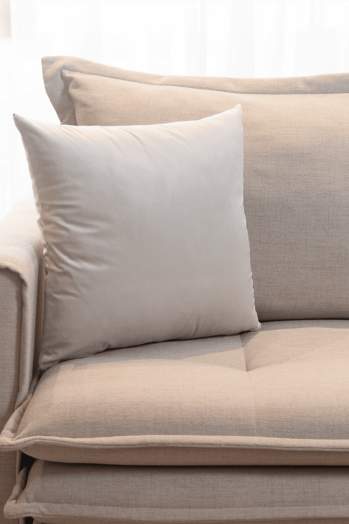 Capa de Almofada Veludo Premium Decorativa - Off White Gelo 45cm x 45cm