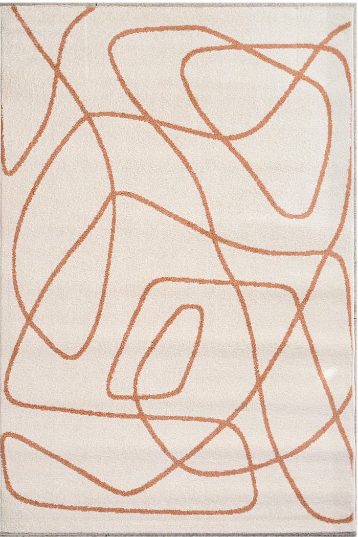 Tapete para Sala Essenciais Organico Tracejado Coral 240x300