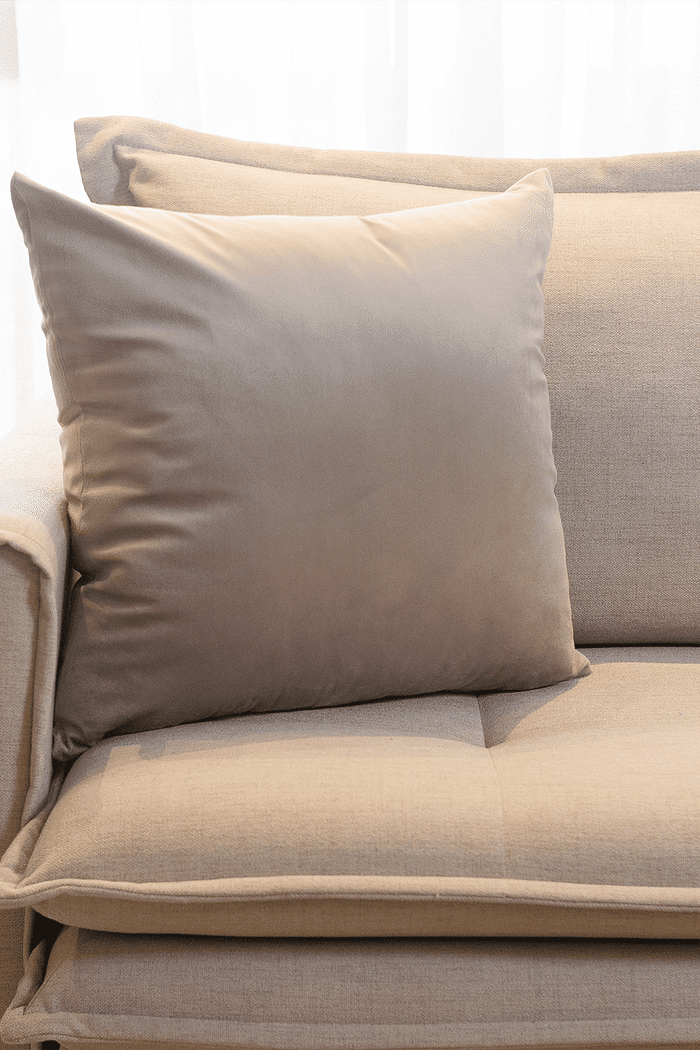 Capa de Almofada Veludo Premium Decorativa - Bege 50cm x 50cm