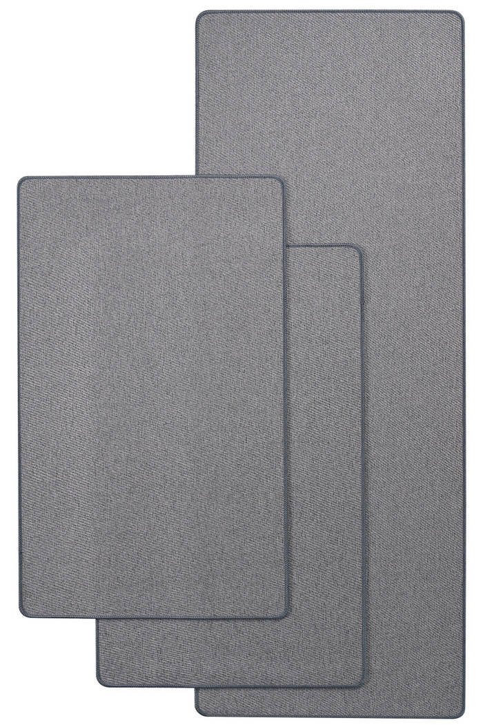 Kit 3 Tapetes Para Cozinha Antiderrapante MultiUso  - Chumbo