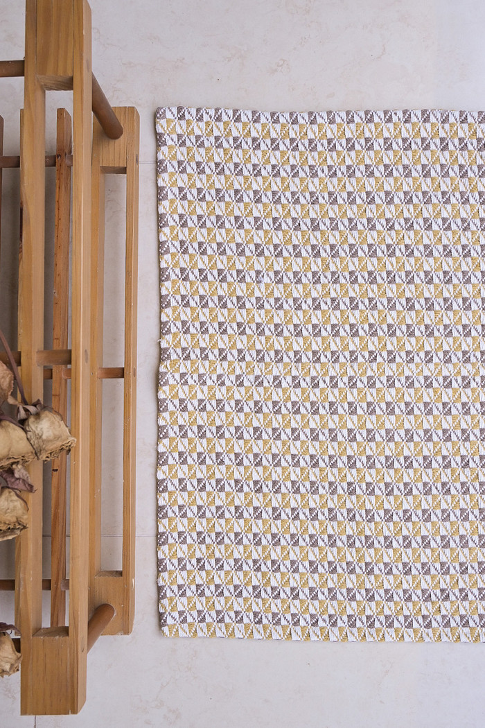 Tapete Avulso 45x65 Algodão Marrocos Mostarda