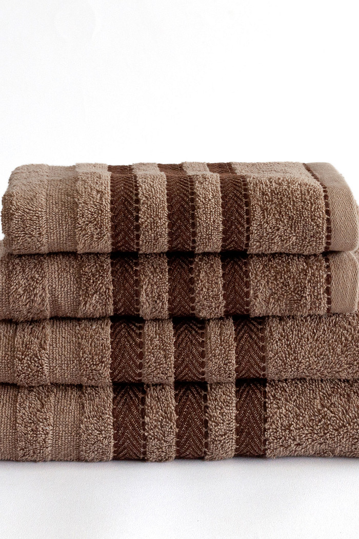 Jogo de Toalha Banho 4 Peças Lumi - Taupe Jogo com Banhão