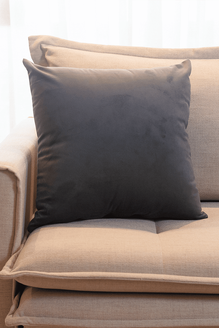 Capa de Almofada Veludo Premium Decorativa - Chumbo 50cm x 50cm