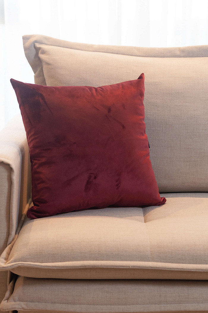 Capa de Almofada Veludo Lisa 45cm x 45cm - Vinho