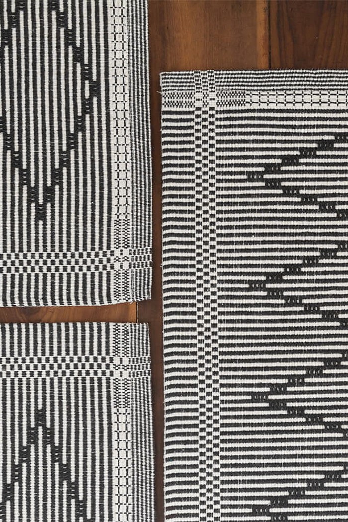 Jogo de Tapete 3 Peças Algodão Zurick Preto