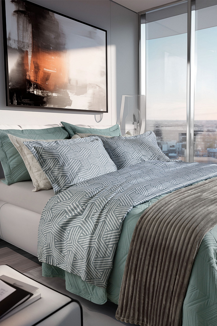 Jogo de Cama Solteiro Cetim 300 Fios 100% Algodão Stone