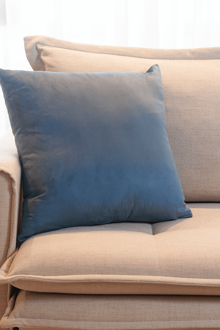 Capa de Almofada Veludo Premium Decorativa - Azul Portuguesa 50cm x 50cm