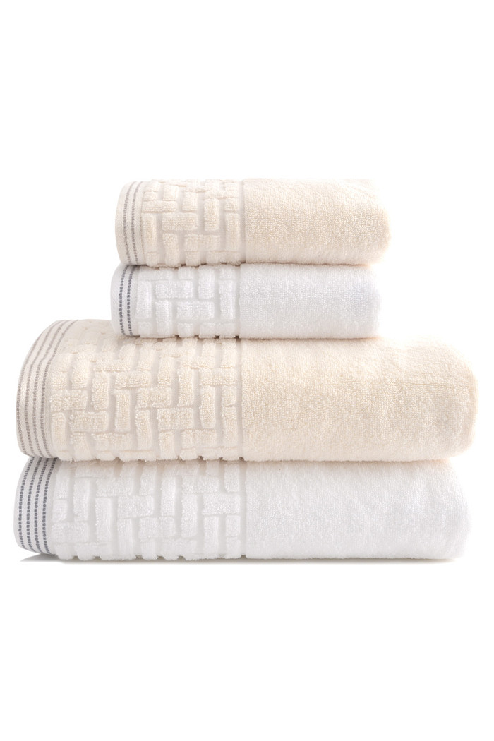 Jogo de Toalha Banhão 500g 4 peças Super Soft Zero Twist Greco - Branco e Marfim