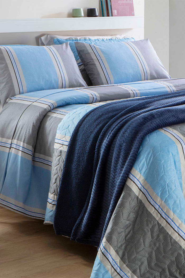 Jogo de Cama Queen 4 Peças 150 Fios 100% Algodão - Theo