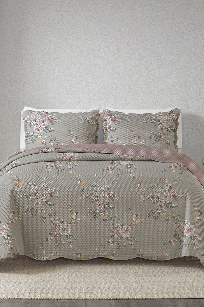 Kit Cobre Leito Colcha King 3 Peças Boutis Estampada Dupla Face -  Ivy