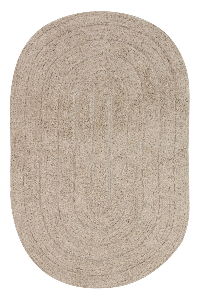 Tapete Viena Oval 50x80cm em Algodão 1200g/m2 Bege