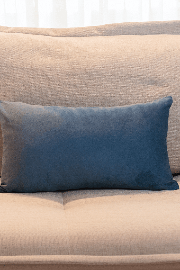 Capa de Almofada Veludo Premium Decorativa - Azul Portuguesa 30cm x 50cm