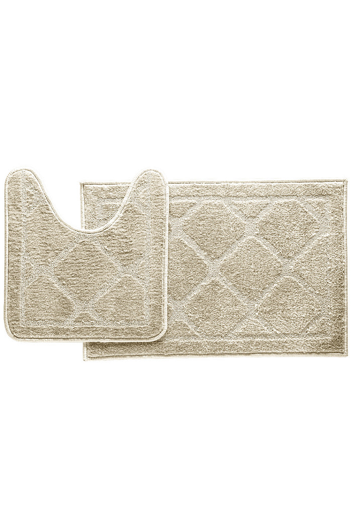 Jogo de Tapete 2 peças Banheiro Golden Microfibra Antiderrapante - Bege