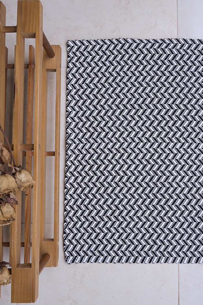 Tapete Avulso 45x65 Algodão Persa Preto