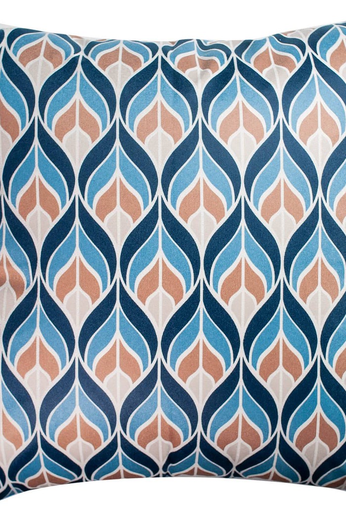 Capa de Almofada Suede Folha 45cm x 45cm - Azul