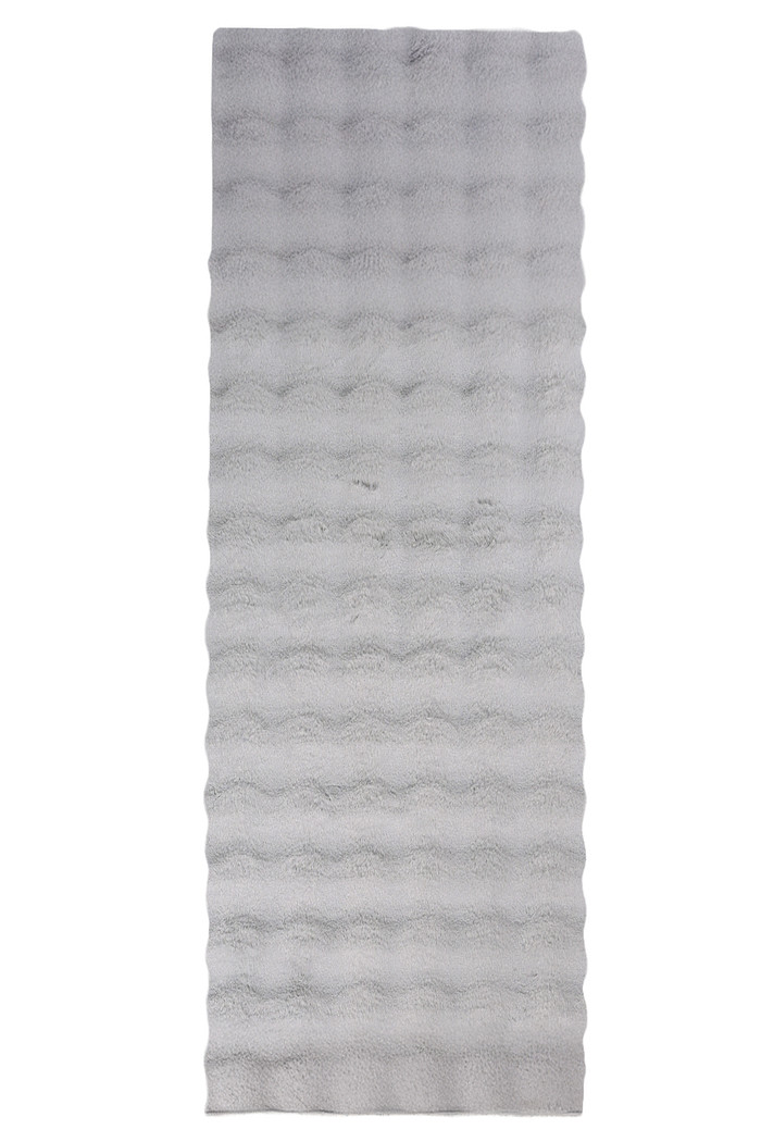 Tapete Pele de Coelho Livy Prata 60x180