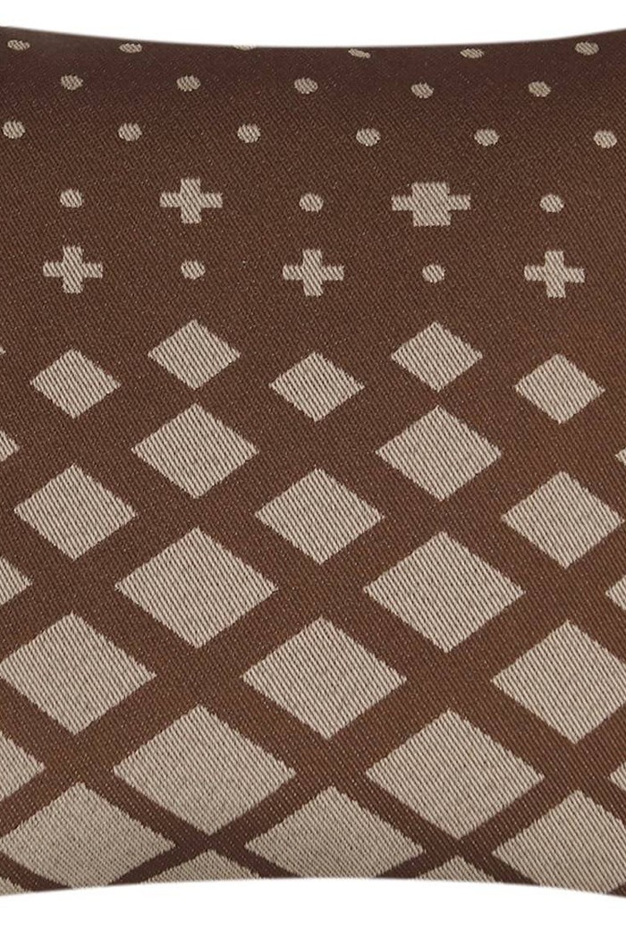 Capa de Almofada Topazio Marrom com Bege 40cm x 40cm