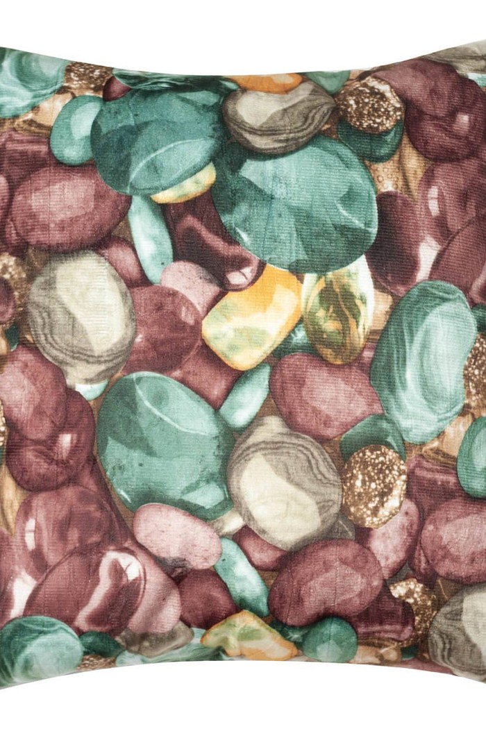 Capa de Almofada Suede Pedras Verde 45cm x 45cm