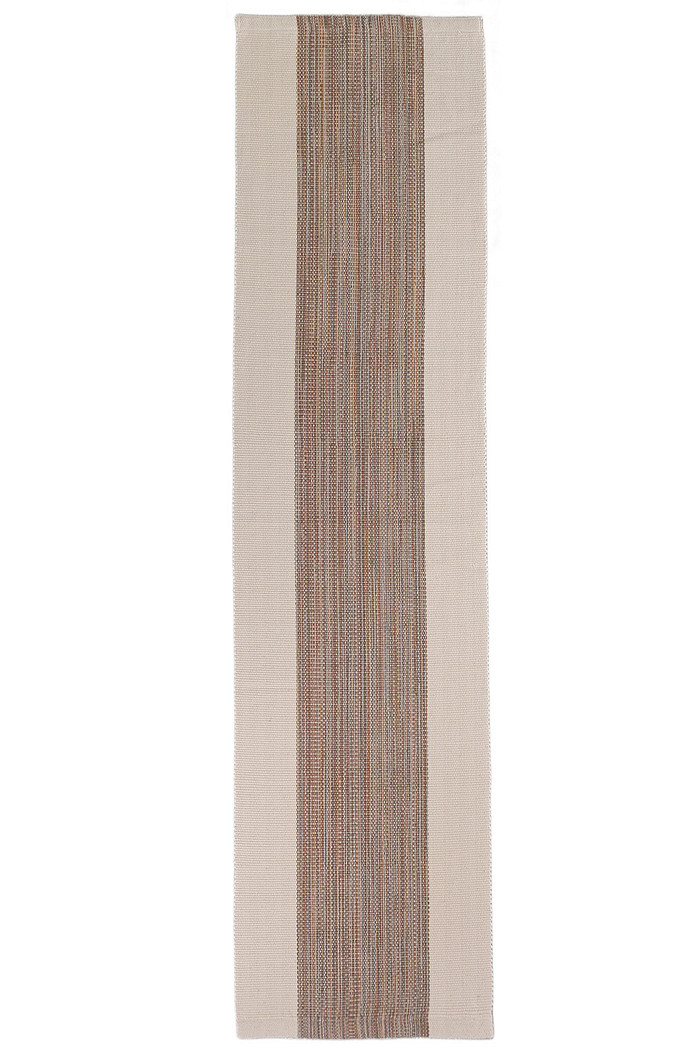 Tapete Passadeira 50x150 Artesanal de Algodão Trama Basic Riga Marrom