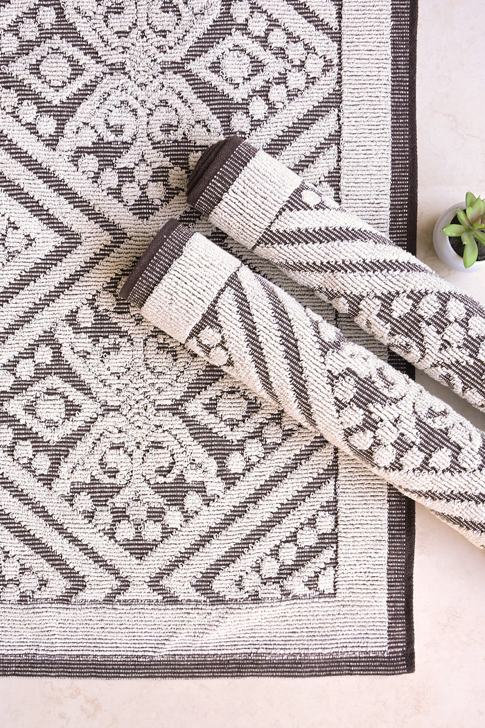 Jogo de Tapete Passadeira 3 Peças Giardino Marrom