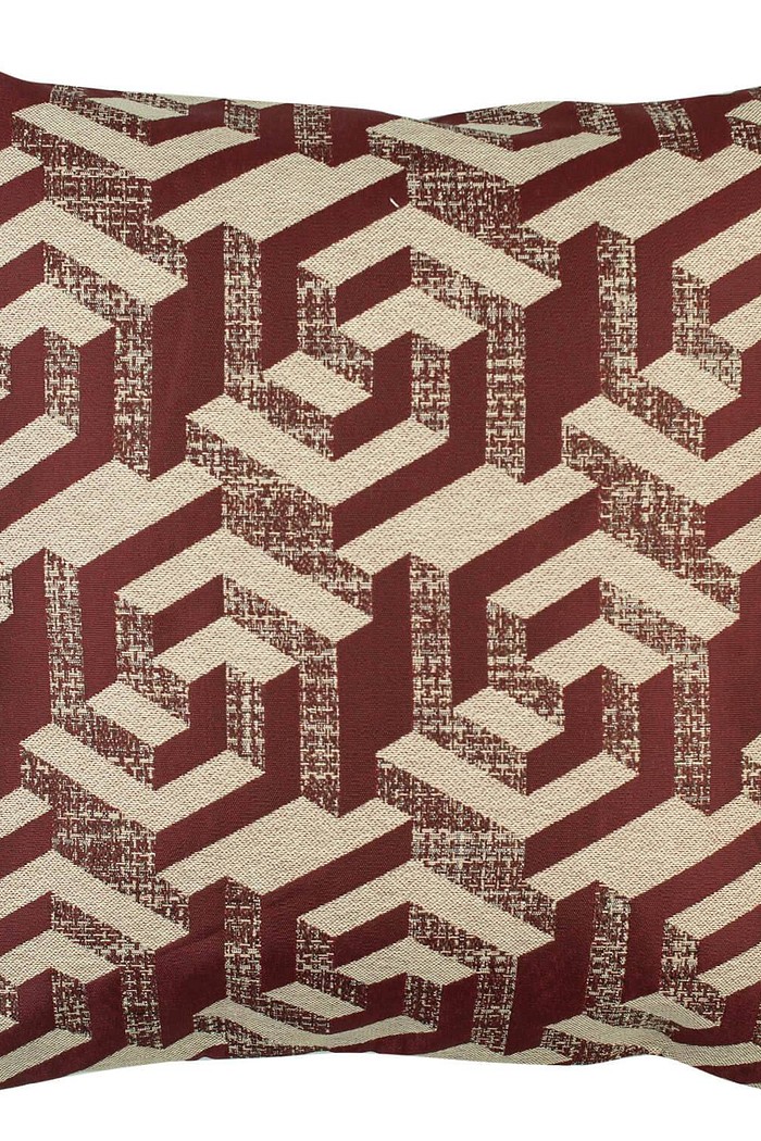 Capa de Almofada Jacquard Elipse Vermelho 40cm x 40cm