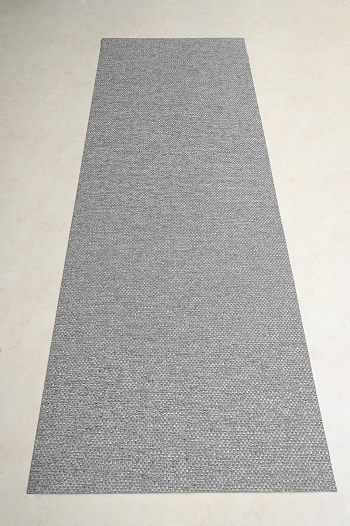 Tapete Passadeira PVC Antiderrapante Palha Cinza Escuro 65x450