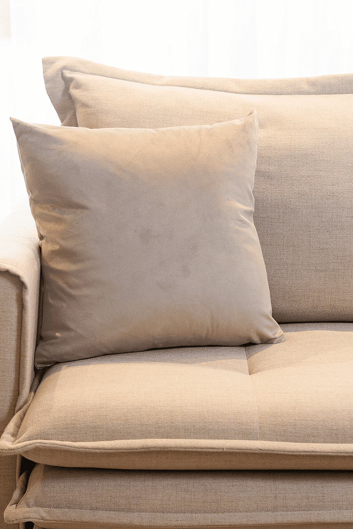 Capa de Almofada Veludo Premium Decorativa - Bege 45cm x 45cm