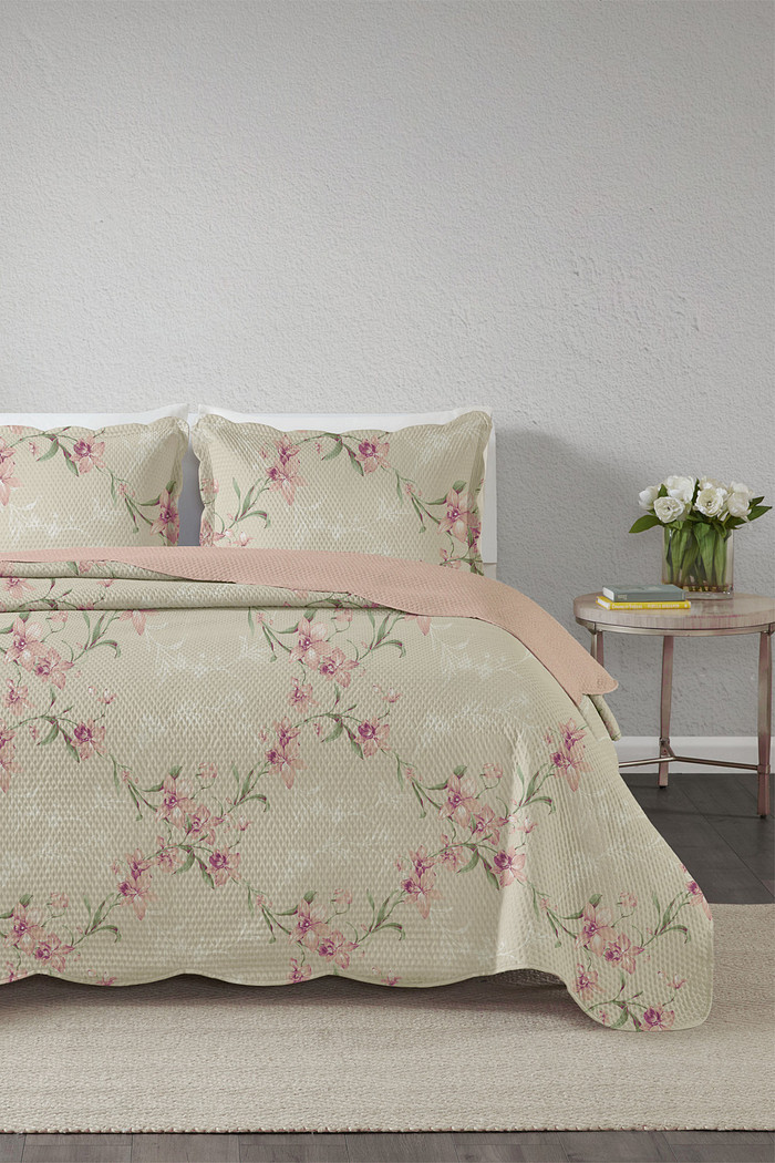 Kit Cobre Leito Colcha Queen 3 Peças Bouti Microfibra Estampada - Mary