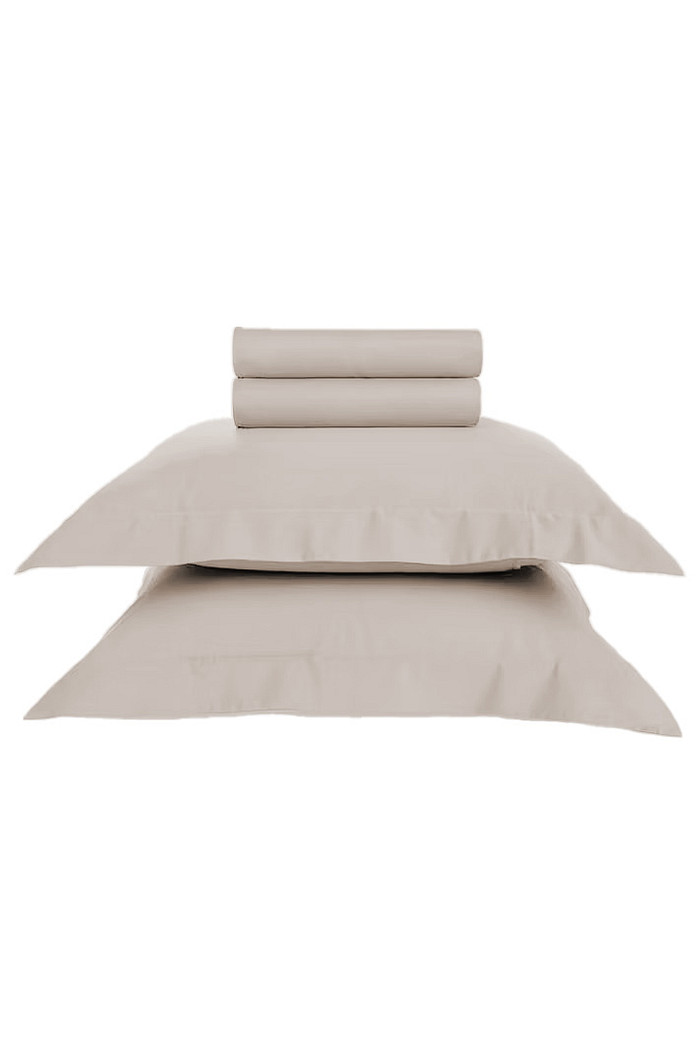 Jogo de Cama King Cetim 300 Fios 100% Algodão Bege