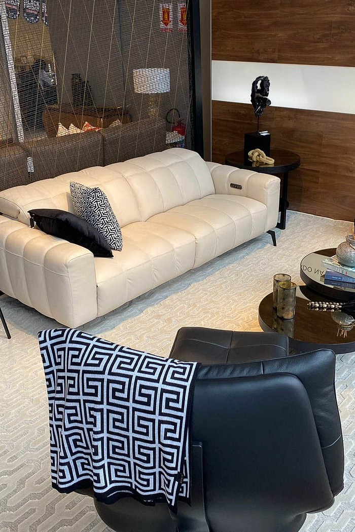 Tapete de Sala Pelo Baixo Egípcio com Relevo Hammadi Off-White 2,00x3,00