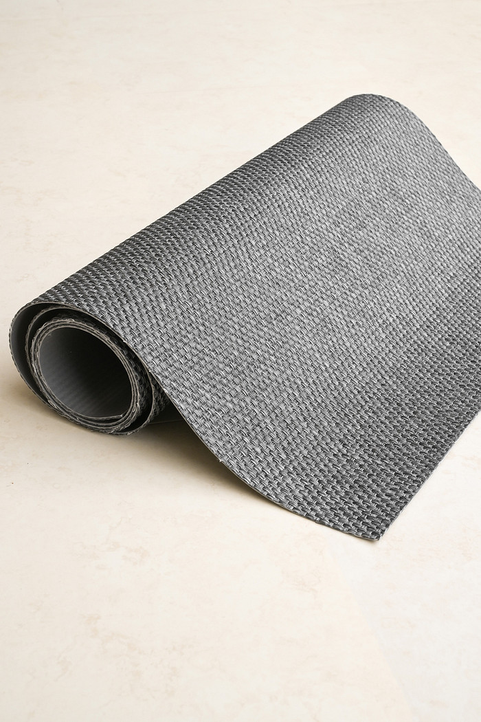 Tapete Passadeira PVC Antiderrapante Palha Grafite 65x280