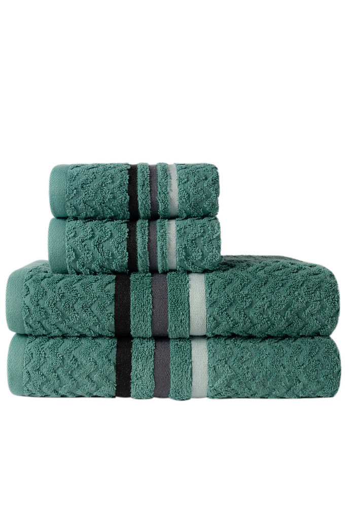 Jogo de Toalha 4 Peças Trento - Verde Jogo com Banhão