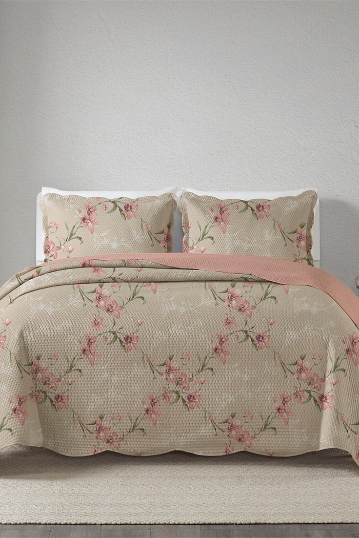 Kit Cobre Leito Colcha Queen 3 Peças Bouti Microfibra Estampada - Mary