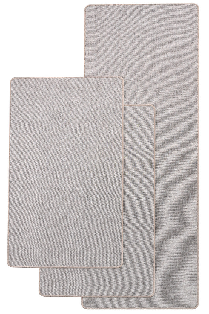 Kit 3 Tapetes Para Cozinha Antiderrapante MultiUso  - Bege