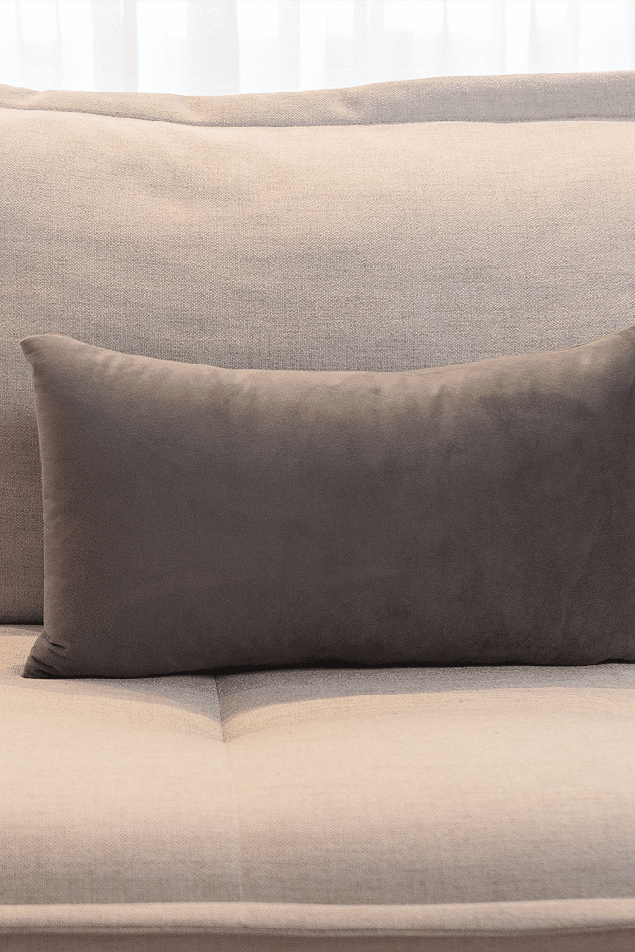 Capa de Almofada Veludo Premium Decorativa - Marrom Acinzentado  30cm x 50cm