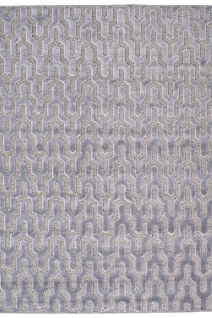 Tapete de Sala Pelo Baixo Egípcio com Relevo Hammadi Cinza 2,50x3,50