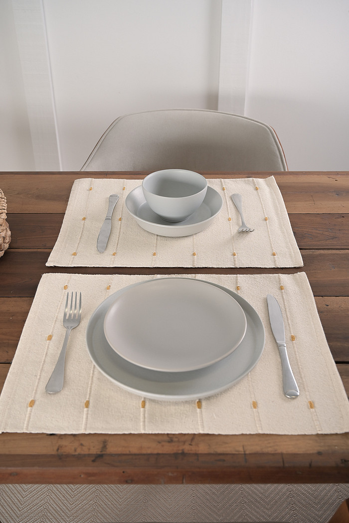 Jogo Americano Artesanal de 2 Peças 32cm x 45cm Jamal Mostarda