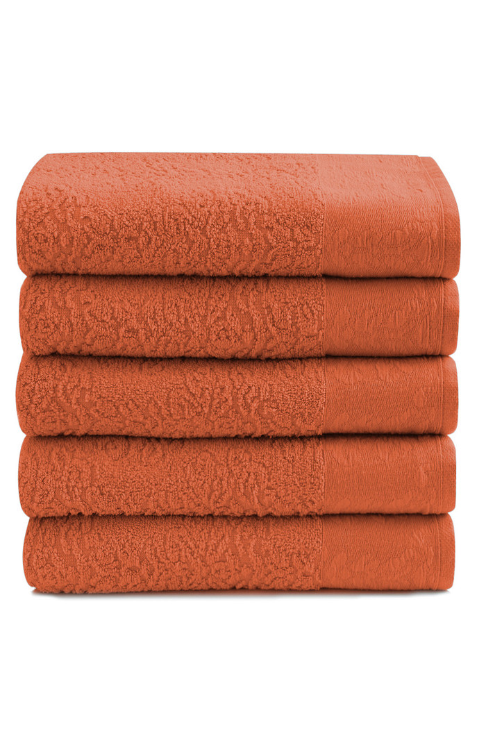 Jogo De Toalhas 5 peças Banho Fio Penteado Splendore Terracota