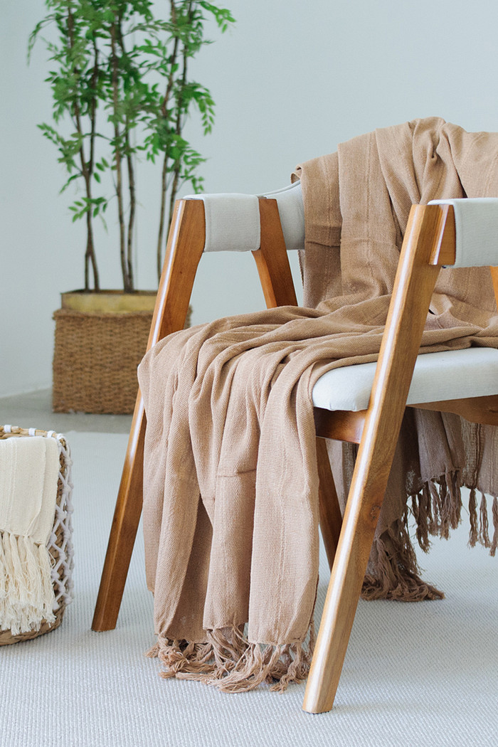 Manta De Sofá Artesanal Adele 150x200 Bege Banoffe