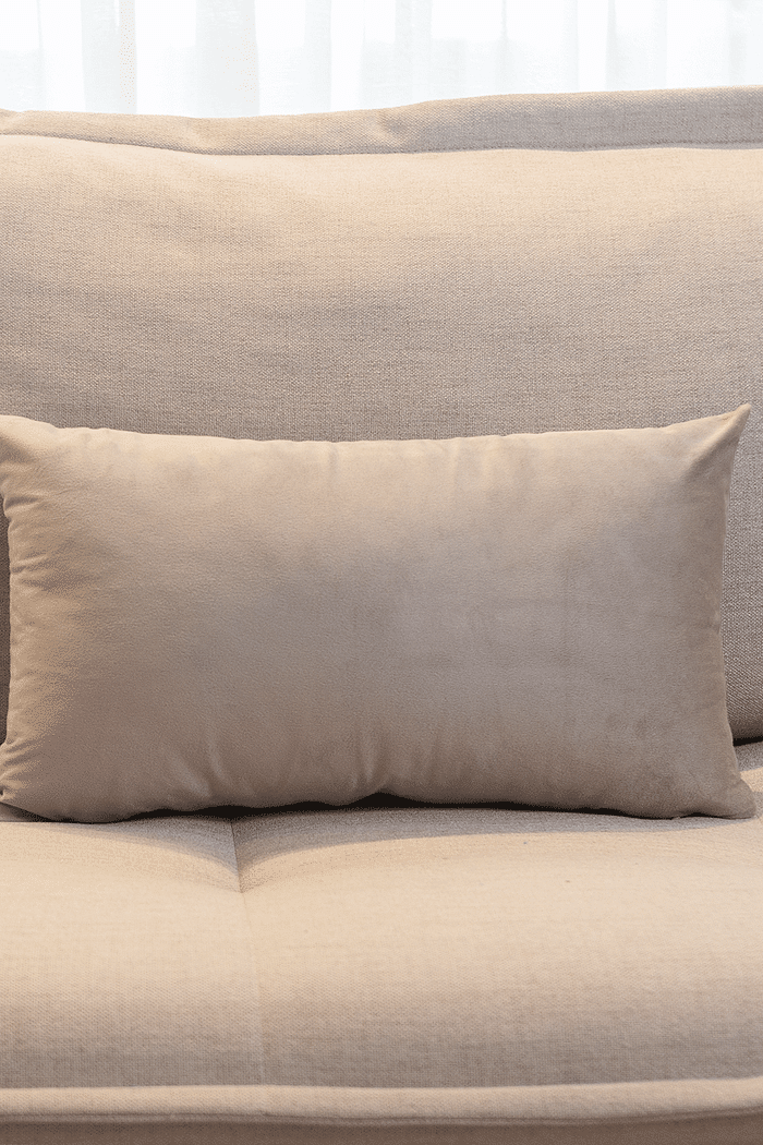 Capa de Almofada Veludo Premium Decorativa - Bege 30cm x 50cm