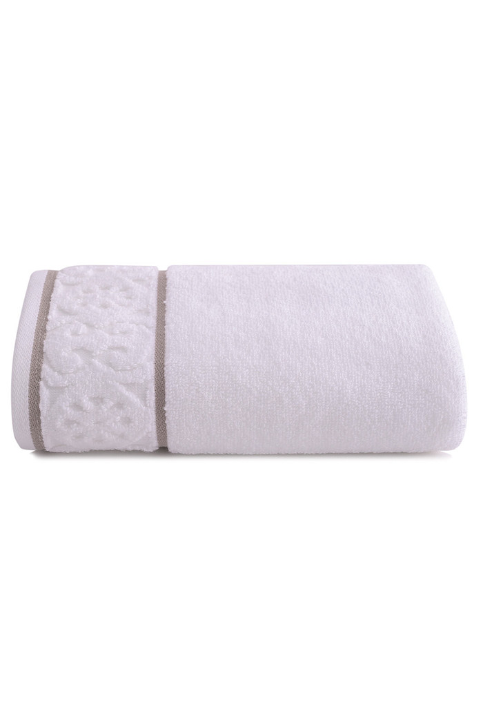 Toalha Rosto 500g Super Soft Zero Twist Arabesco 50cmx70cm Branco