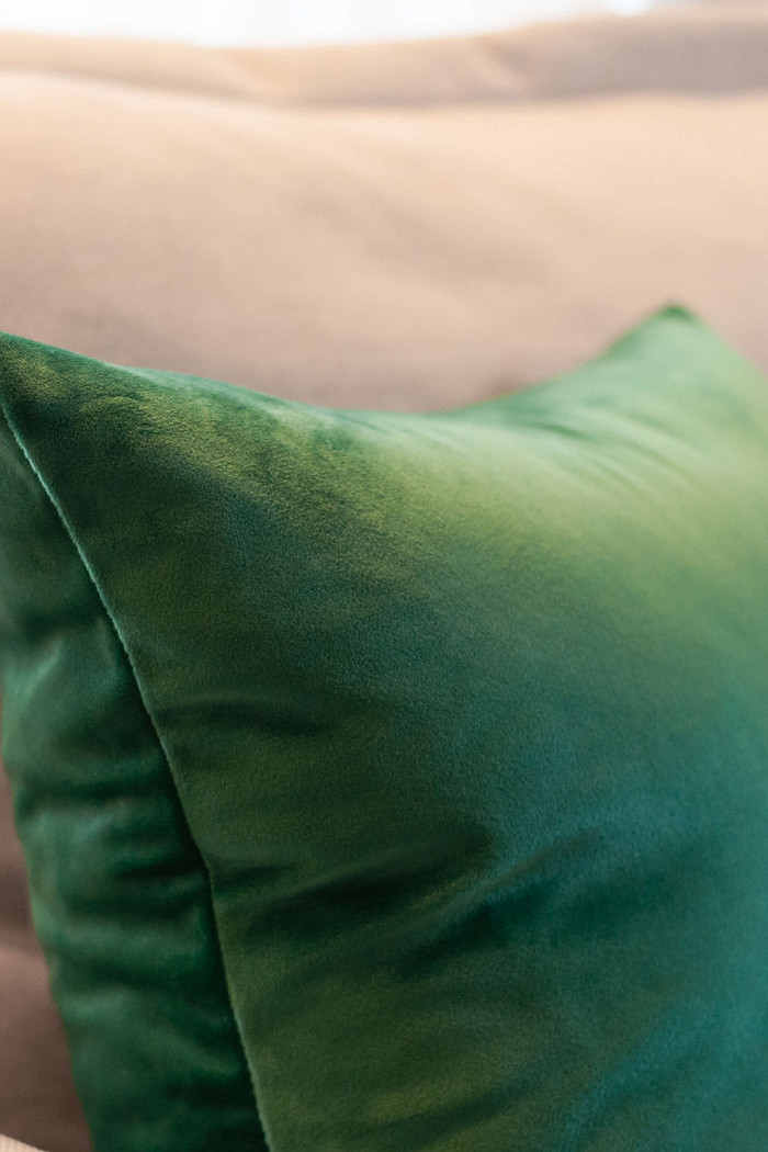 Capa de Almofada Veludo Lisa 45cm x 45cm - Verde