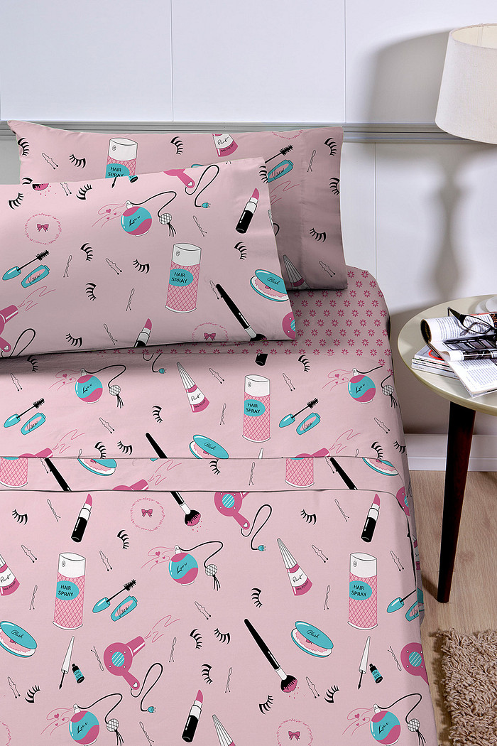 Jogo de Lençol Cama Solteiro Infantil 3 Peças Percal 180 Fios - Girls