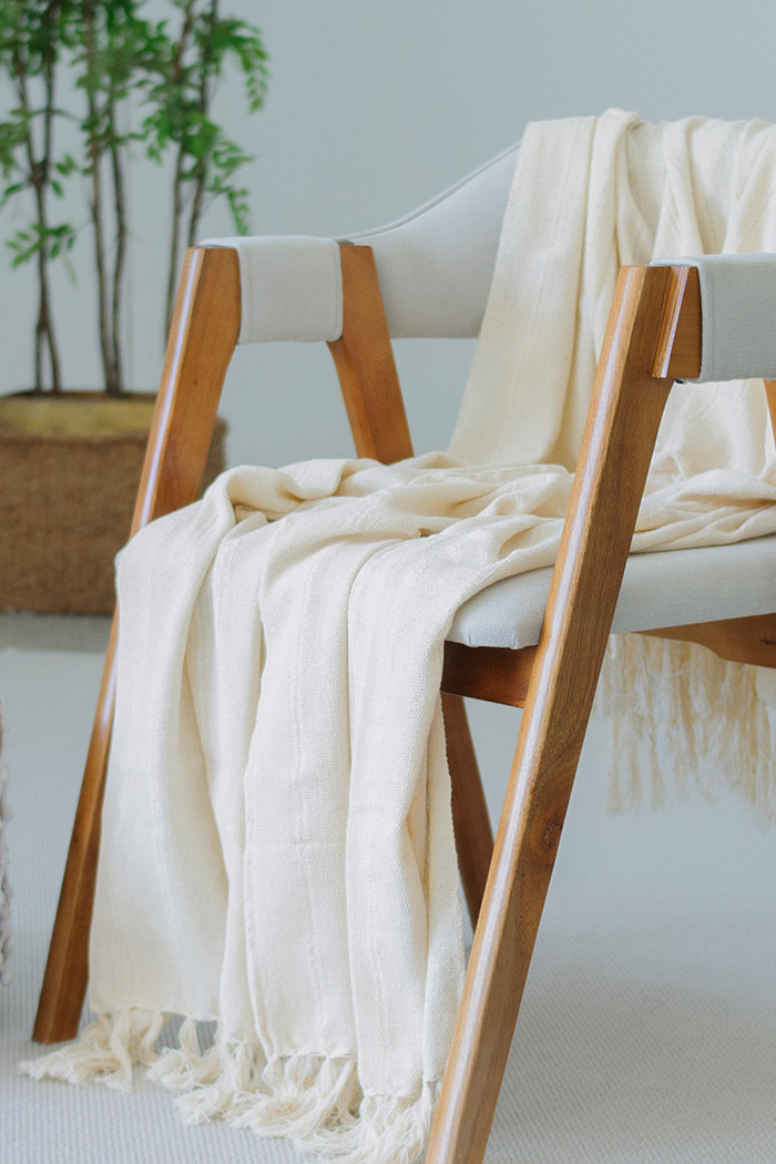 Manta De Sofá Artesanal Adele 150x200 Creme