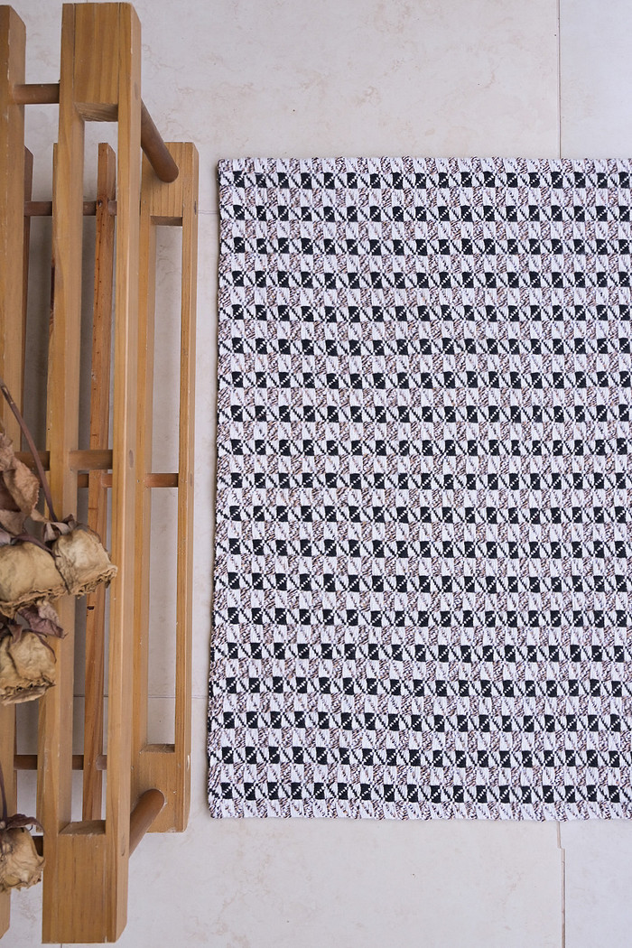 Tapete Avulso 45x65 Algodão Marrocos Mesclado Preto