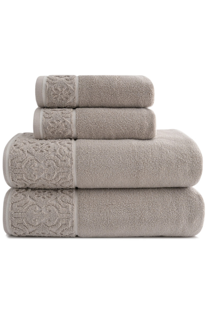 Jogo de Toalha Banhão 500g 4 peças Super Soft Zero Twist Arabesco - Bege