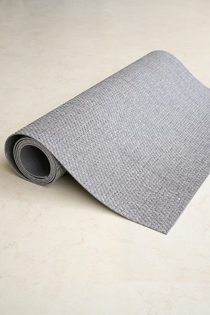 Tapete Passadeira PVC Antiderrapante Palha Cinza Concreto 65x160