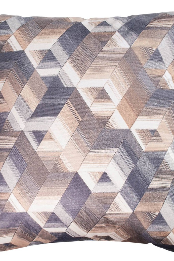 Capa de Almofada Suede Geométrica 45cm x 45cm - Cinza